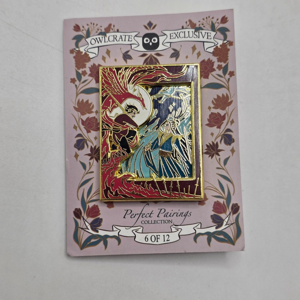 OwlCrate Poppy War Enamel Pin Rin Nezha Sliding Perfect Pairings Saiyre Bookish